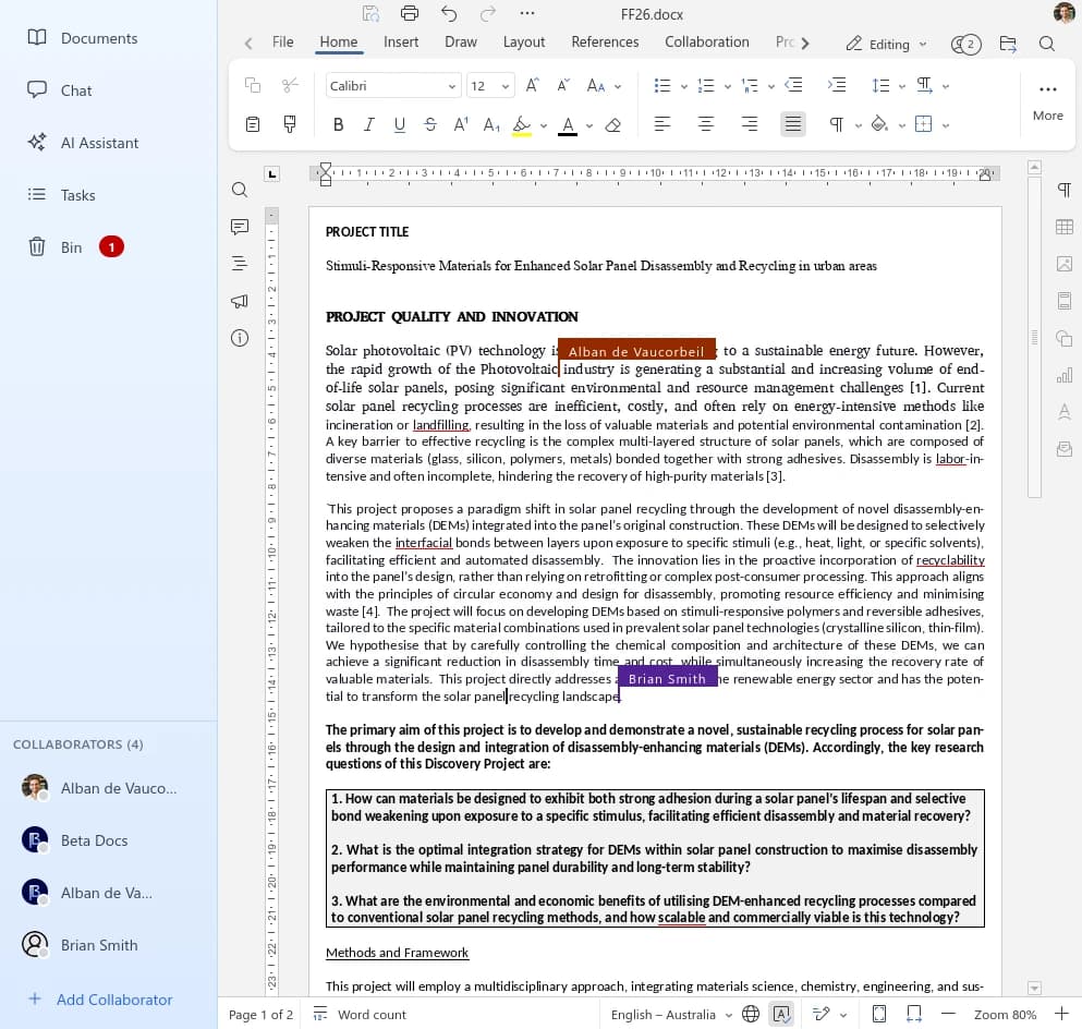 Grant Writing Workspace